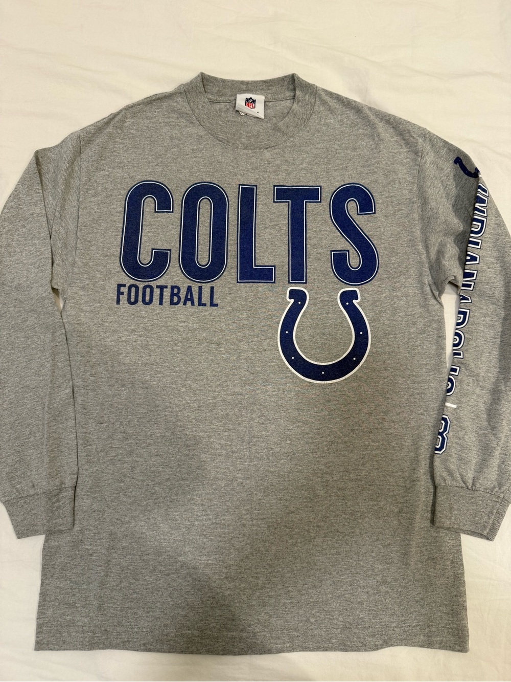 NFL Gray Tee with Navy Logo Accent